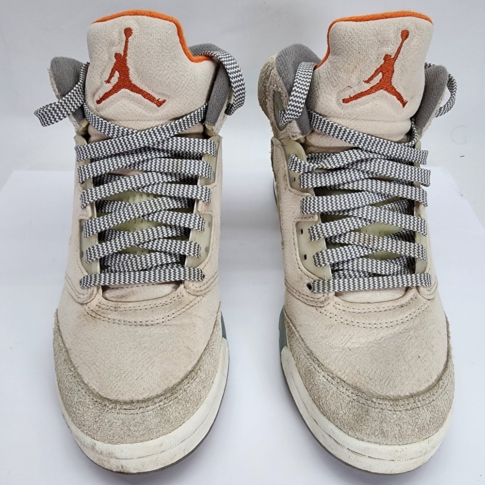 Jordan Air Jordan 5 Retro High Top Beige Gray Orange Basketball Sneaker